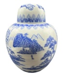 Blue and White Ginger Jar-/10 1/4