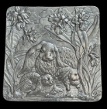 Arthur Court Bunny Tray with Rabbits and Irises--