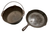 Cast Iron Hanging Pot and Skillet