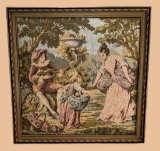 Framed Tapestry in Gold Frame--14 1/2