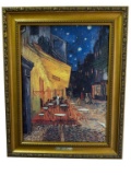 Framed Art in Gold Frame “Terrasse de Cafe”