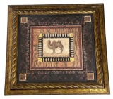 Framed Pamela Gladding Camel Print—27.25” x 26”