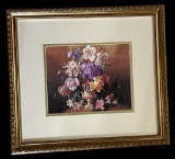 Framed and Double Matted Floral Print—18” x 16”