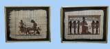 (2) Framed Egyptian Paintings on Papyrus Paper -