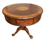 Round 4-Drawer Table with Ball & Claw Feet--