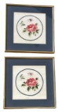 Framed and Matted Pair of Matching Silk