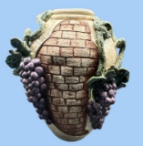 Grape Clay Art by Sara A. Barnhill, Vase--Signed