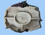 Hand Made Clay Art Oval 4-Part Divided Dish by