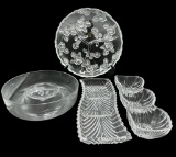 Assorted Glass & Crystal Serving Dishes:  Round