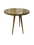 Round Particle Board Table with Glass Top - 24