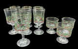 Arby's Christmas Holly Berry Glasses with Gold Rim: