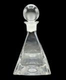 Vintage Pyramid Crystal Decanter—10” High