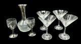 Vintage Carafe with (2) Wine Glasses and (4)