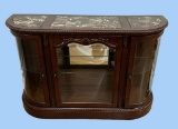 Glass Front Curio Cabinet with Granite Inserts on
