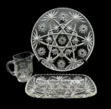 (3) Early American Prescut Items:  Round 13 1/2