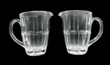 (2) Glass Juice Pitchers - 7” H
