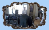 Large Ornate Framed Gold Mirror - 56” x 36”