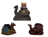(3) Camel Figural Candle Holders;  13 1/2