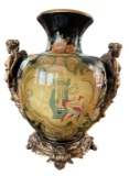 Ceramic Vase with Angel Handles, 16 1/4