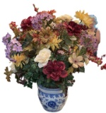 Chinese Style Vase with Artificial Floral