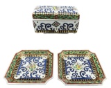 Covered Box and (2) Decorative Plates - Box