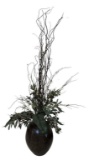 Large Ceramic Vase with Artificial Greenery - 1