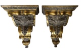 Pair of Gold Painted Wall Brackets