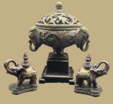 Elephant Incense/Potpourri Holder - 10” W, 13” H
