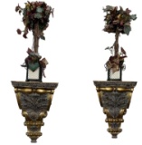 (2) Gold Painted Wall Brackets and (2) A