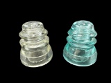 (2) Vintage Glass Telephone Pole