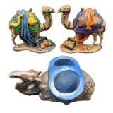(3) Hand-Painted Ceramic Camels
