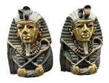 (2) Verdi Gold Figurines of King Tut—8 1/2” High