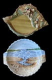 (2) Decorative Beach Themed Serving Platters: