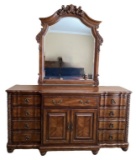 Dresser with Mirror--(1) Drawer over (2) Doors