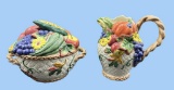(2) Fitz and Floyd Items:  Omnibus Lidded Bowl