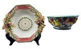 (2) Fitz and Floyd Items:  Equestrian Fall Acorns