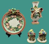 Fitz and Floyd Christmas Items:  9 1/4” Plate, 7