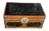 Wooden Maitland Smith Chinoiserie Trunk with