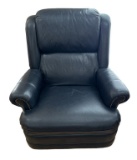 La Z Boy Blue Leather Recliner