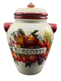 Hand-Painted Biscotti Jar—11” High