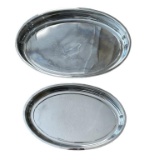 (2) Oval Royal Pars Stainless Steel Baking Pans: