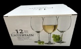 (12) Entertain White Wine Glasses in Original Box