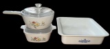 (3) Pieces of Corning Ware:  Corn Flower 8