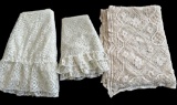 (2) Lace Tablecloths: Round - 72” D, 56” D and 7