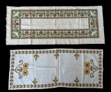 (2) Cross Stitch Dresser Scarves:  42