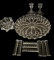 (8) Crystal Knife Rests, Lead Crystal Cake P