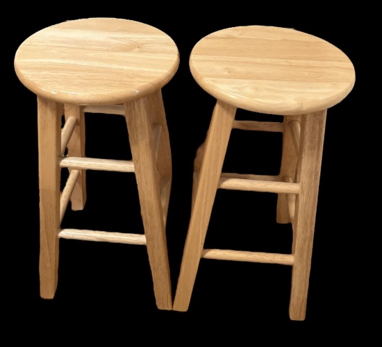 (2) Wooden Bar Stools