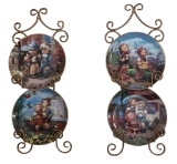 (4) Hummel 8” Decorative Plates with (2) Hanging