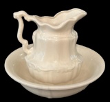 Ironstone Wash Basin and Pitcher Marked 1896