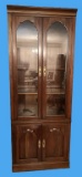 Lighted Glass Front Bookcase--Two Glass Doors